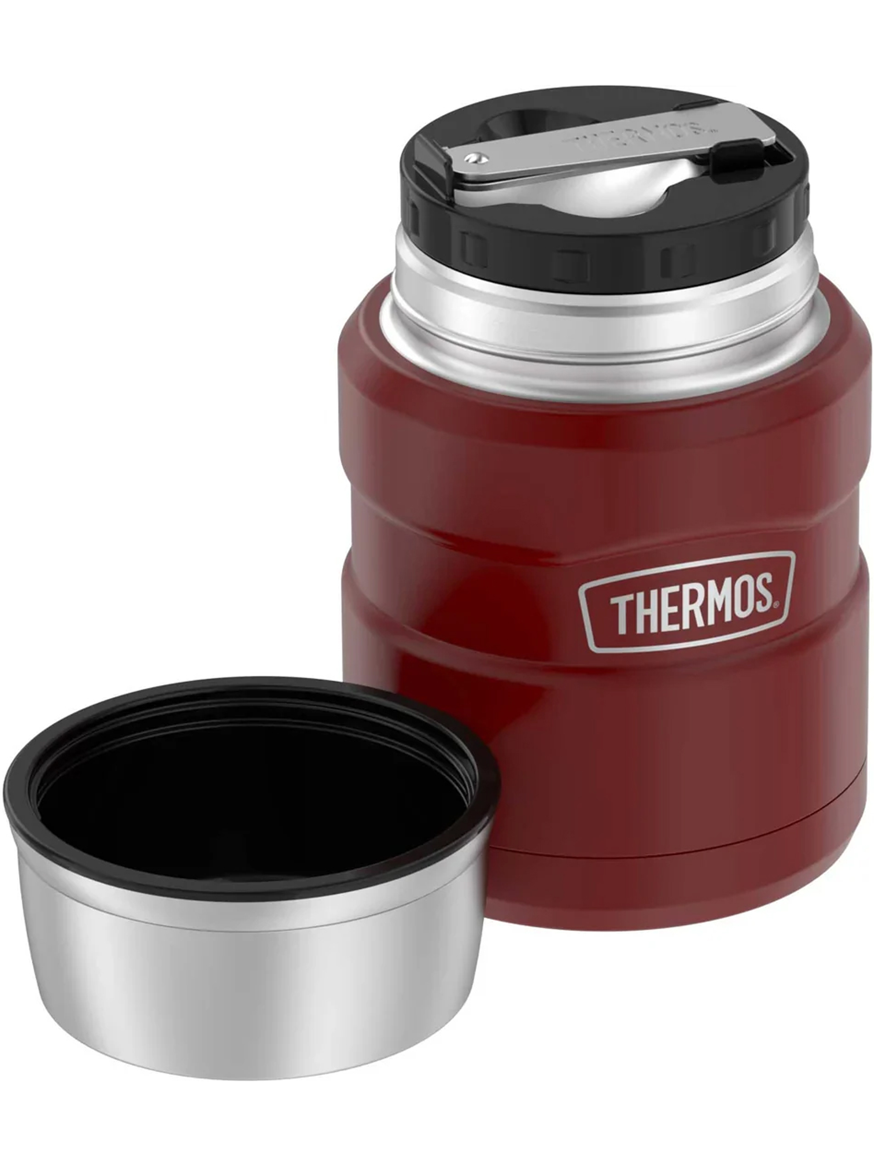 Термос для еды супа 470 мл с ложкой THERMOS KING-3000 кармино-красный – нержавеющая сталь герметичный тепло/холод 9/14 часов - фото 13