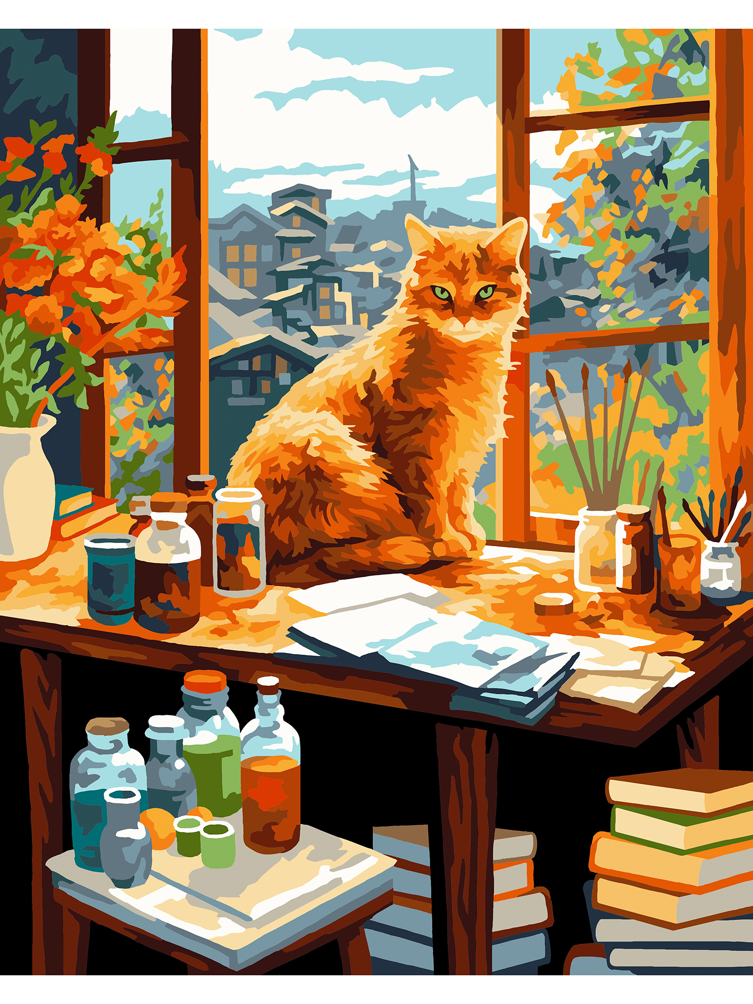 Картина по номерам Art on Canvas Кот-художник в ассортименте - фото 2