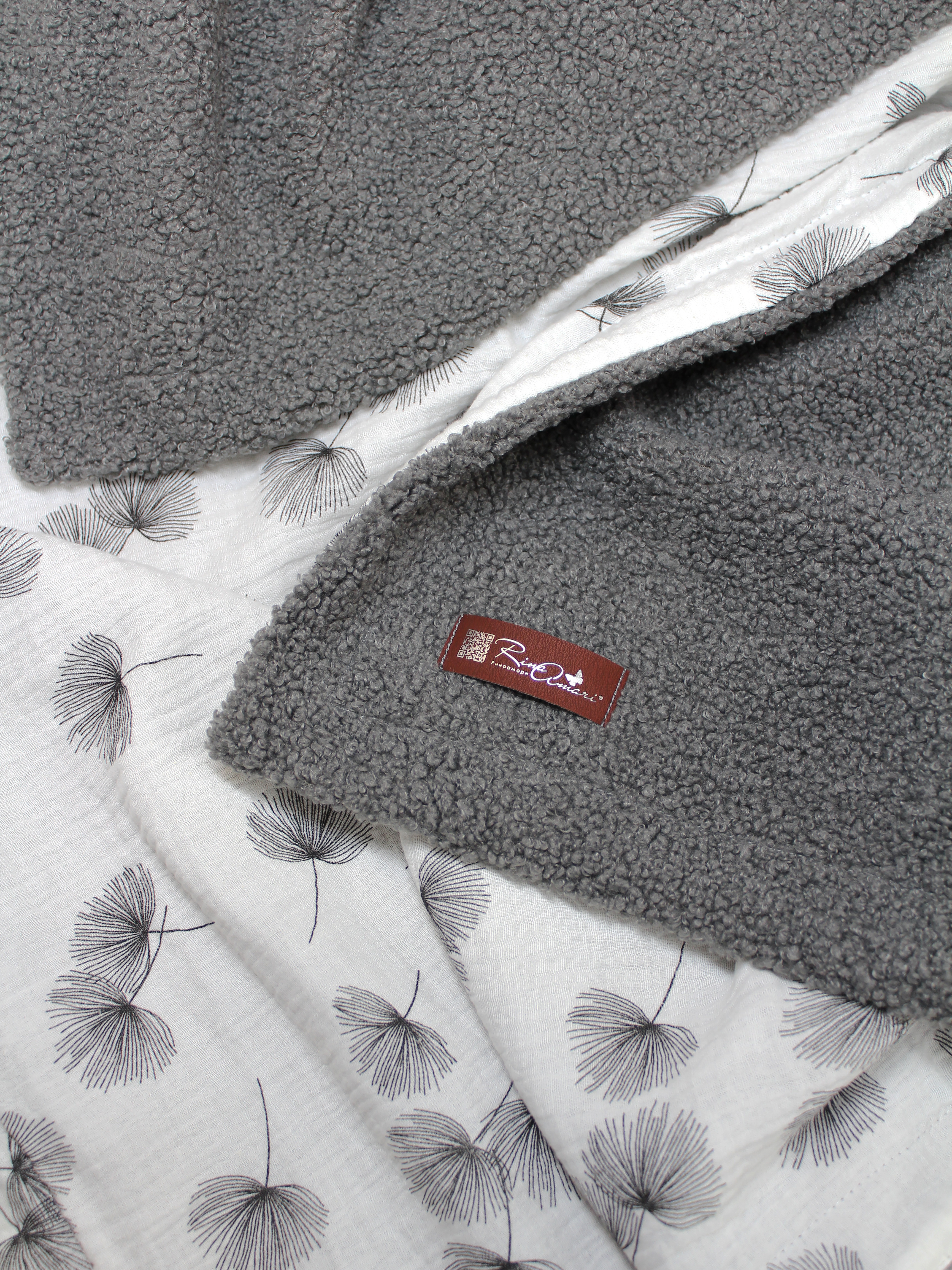 Плед RinaAmari Серый 100 x 75 см хлопок - фото 8