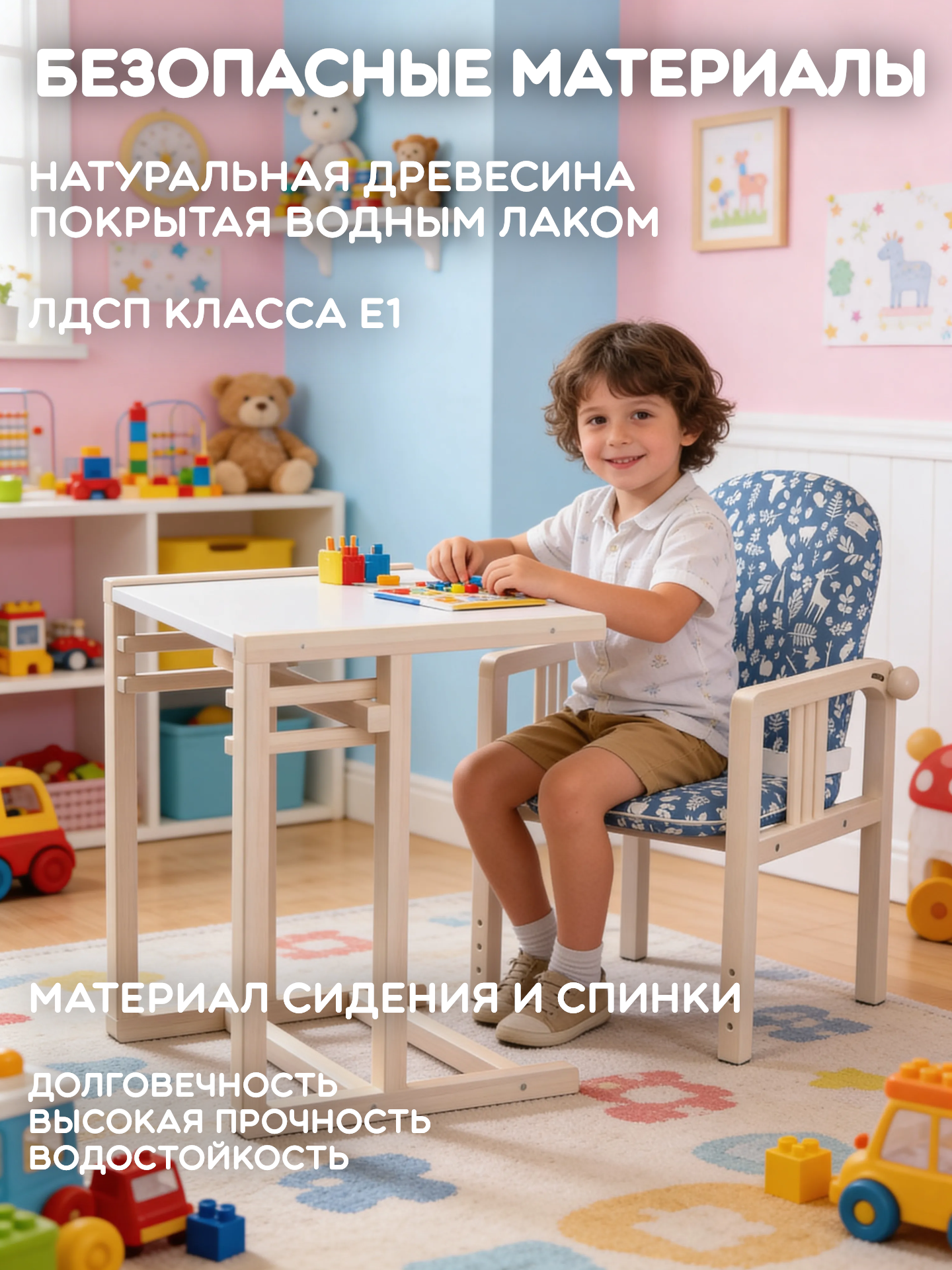 Стульчик для кормления Little Snail Baloo синий - фото 3