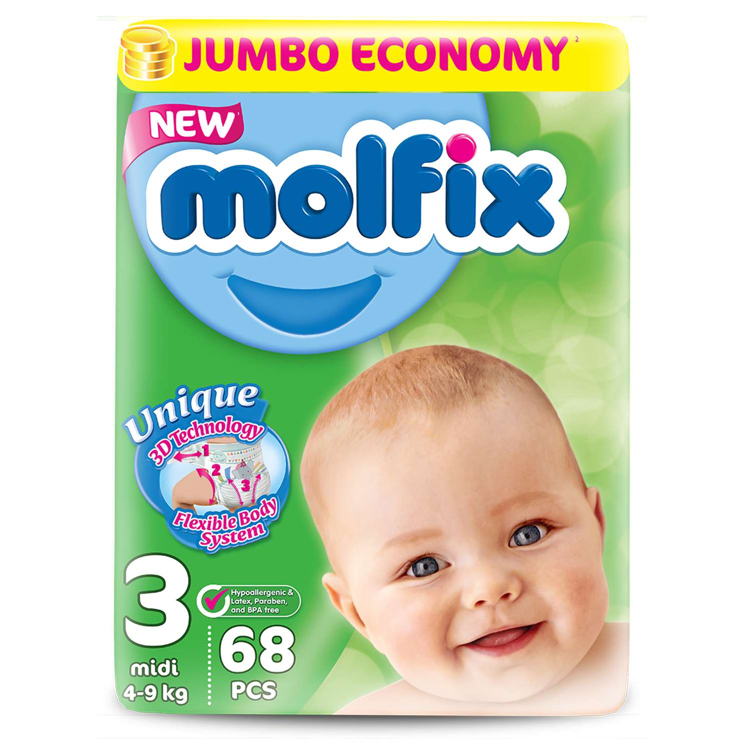 Подгузники Molfix Comfortfix 3 (4-9 кг) 68 шт. - фото 1
