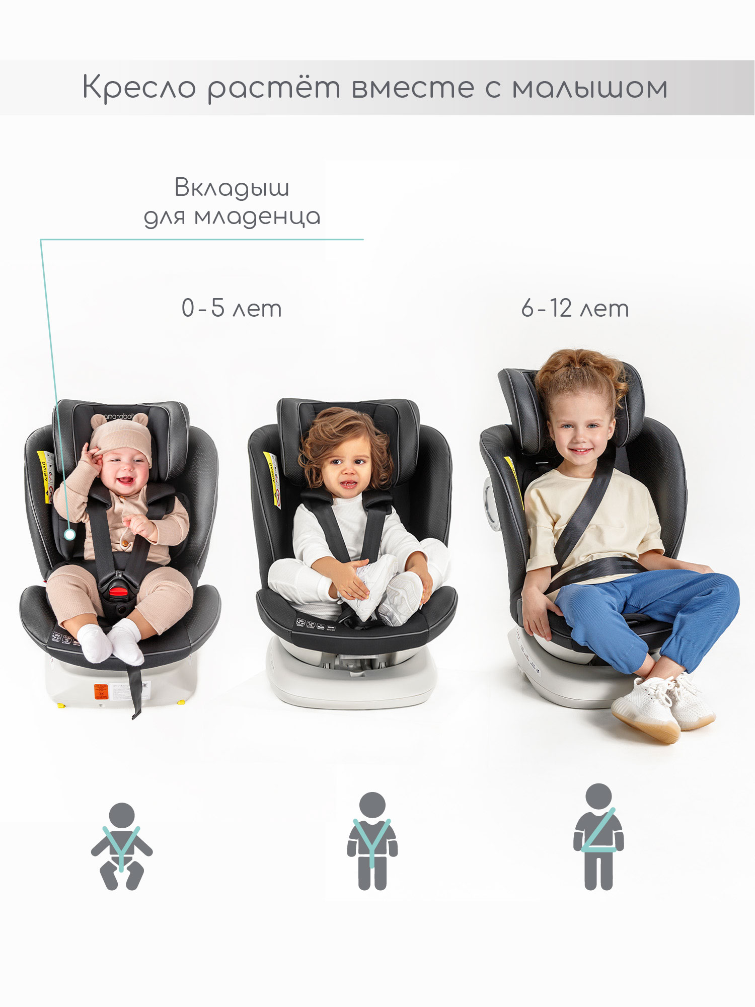 Автокресло Amarobaby Champion Isofix 0+/1/2/3 (0-36 кг) черный - фото 3