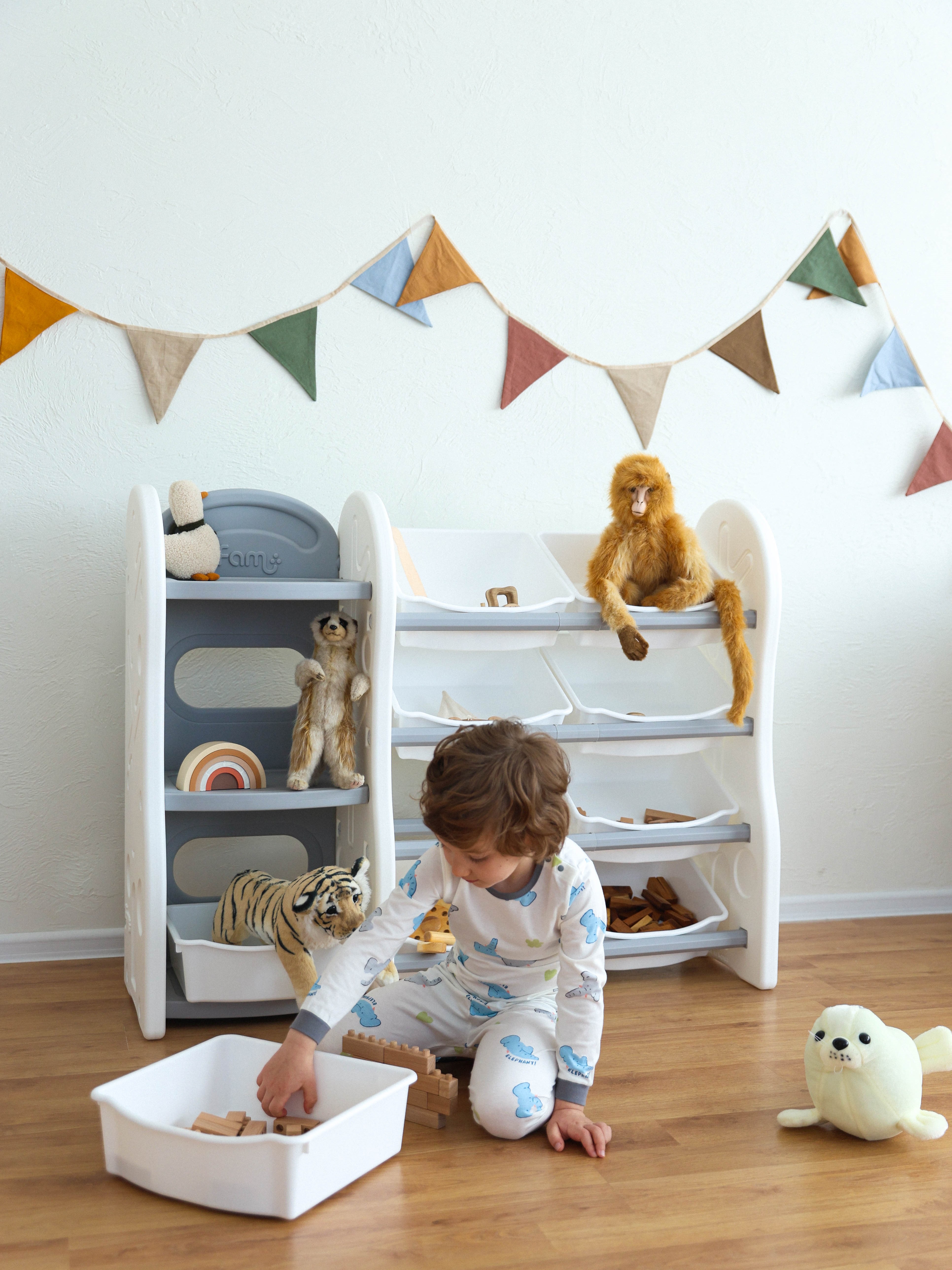 Стеллаж для игрушек Ifam DesignToy-4 серый - фото 7