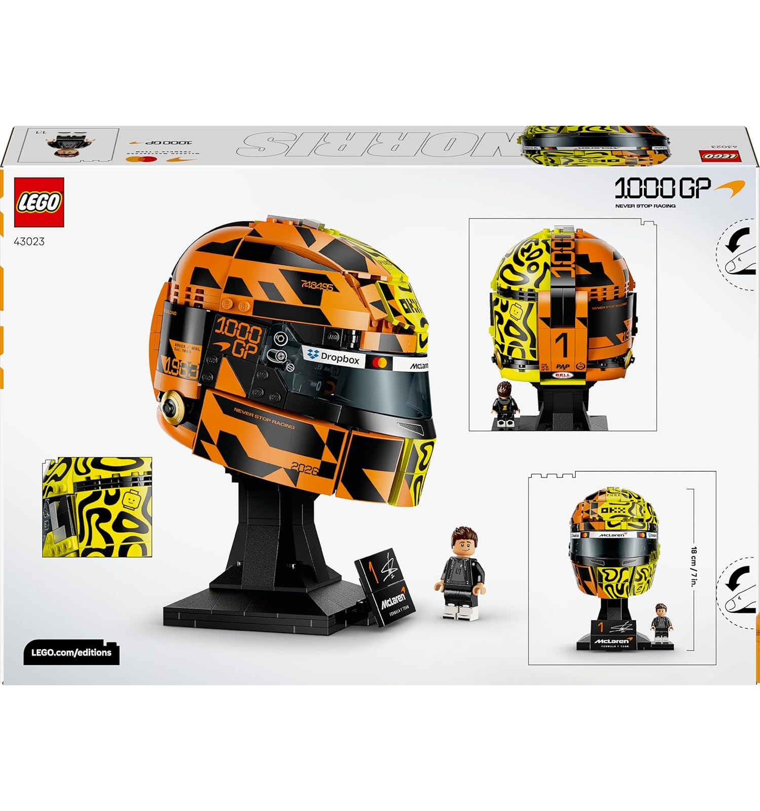 Конструктор LEGO Editions Шлем Ландо Норриса 884 дет. - фото 13