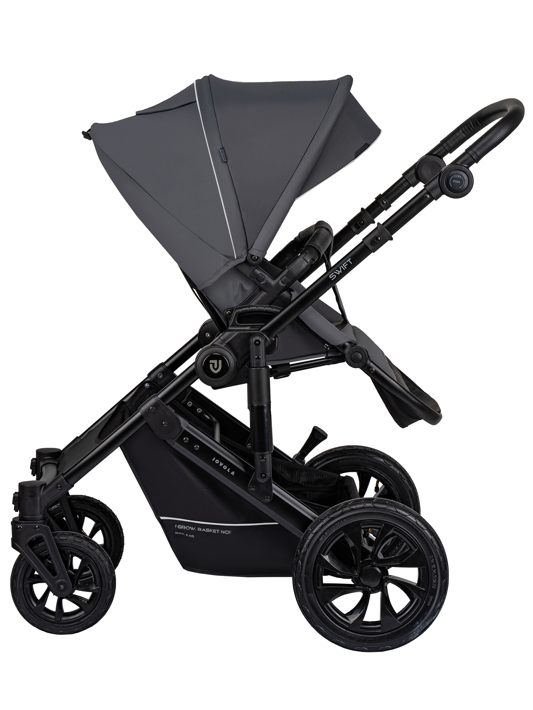 Коляска 3в1 JOVOLA Swift Plus темно-серый - фото 12
