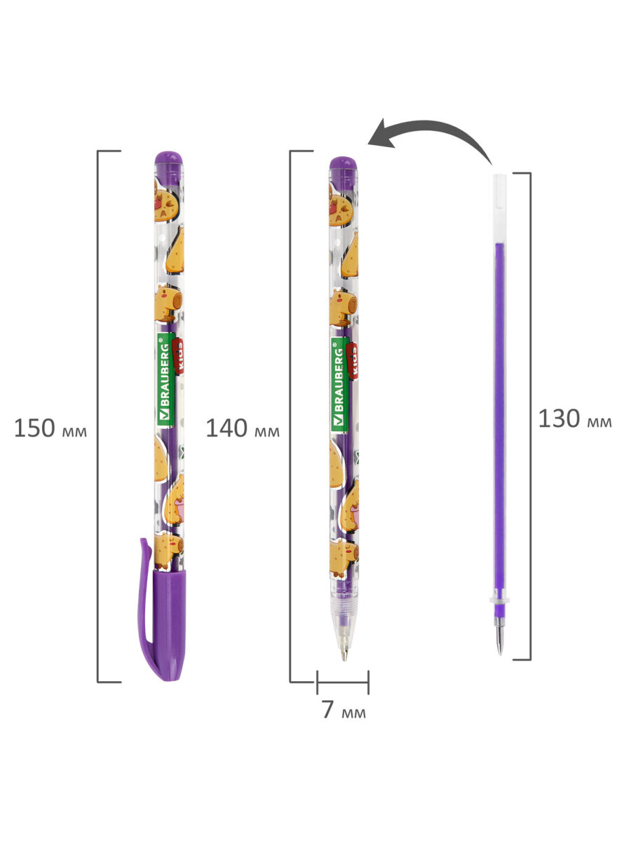 Ручка гелевая Brauberg 6 шт. - фото 11