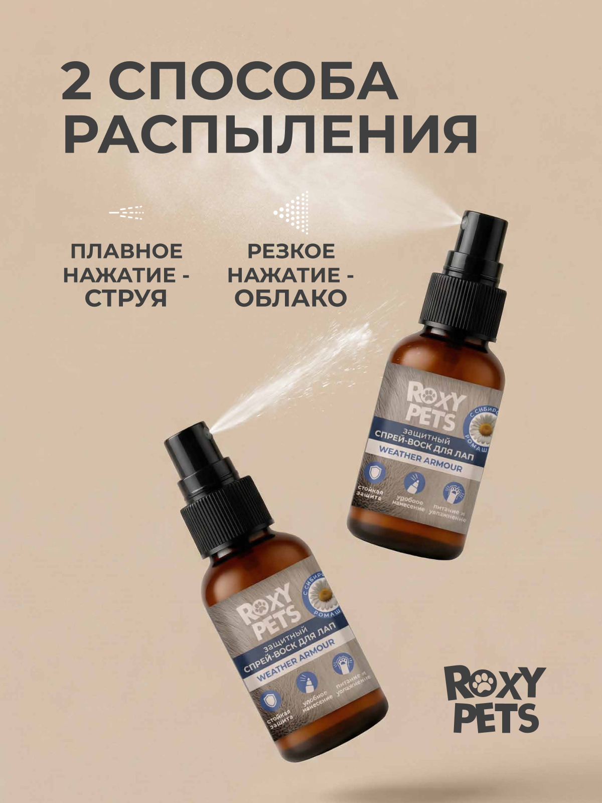 Воск-спрей ROXY PETS для лап и носа собак и кошек защитный 3шт х 50мл - фото 2