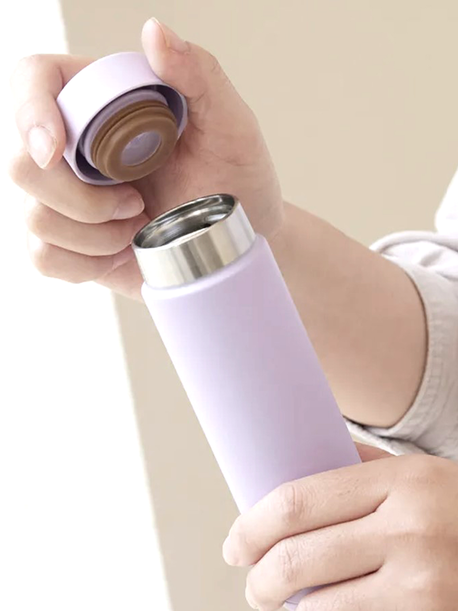 Мини-термос для кофе чая 150 мл THERMOS JOJ-151 фиалковый – нержавеющая сталь герметичный тепло/холод 6/8 часов - фото 9