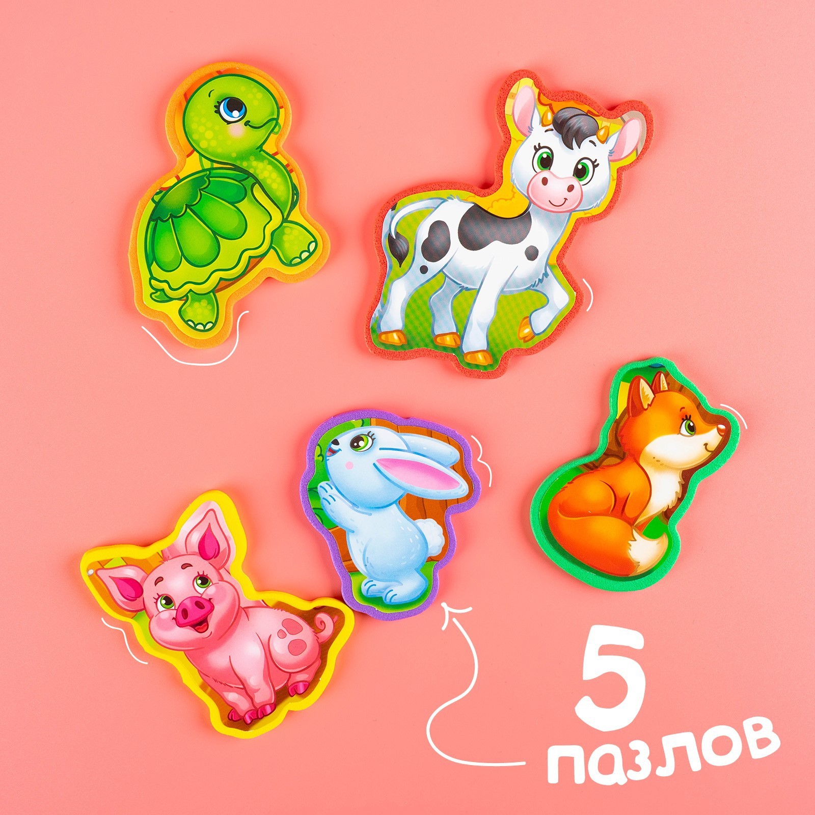 Книга EVA с мягкими пазлами Буква-ленд «Кто чей малыш?» - фото 5