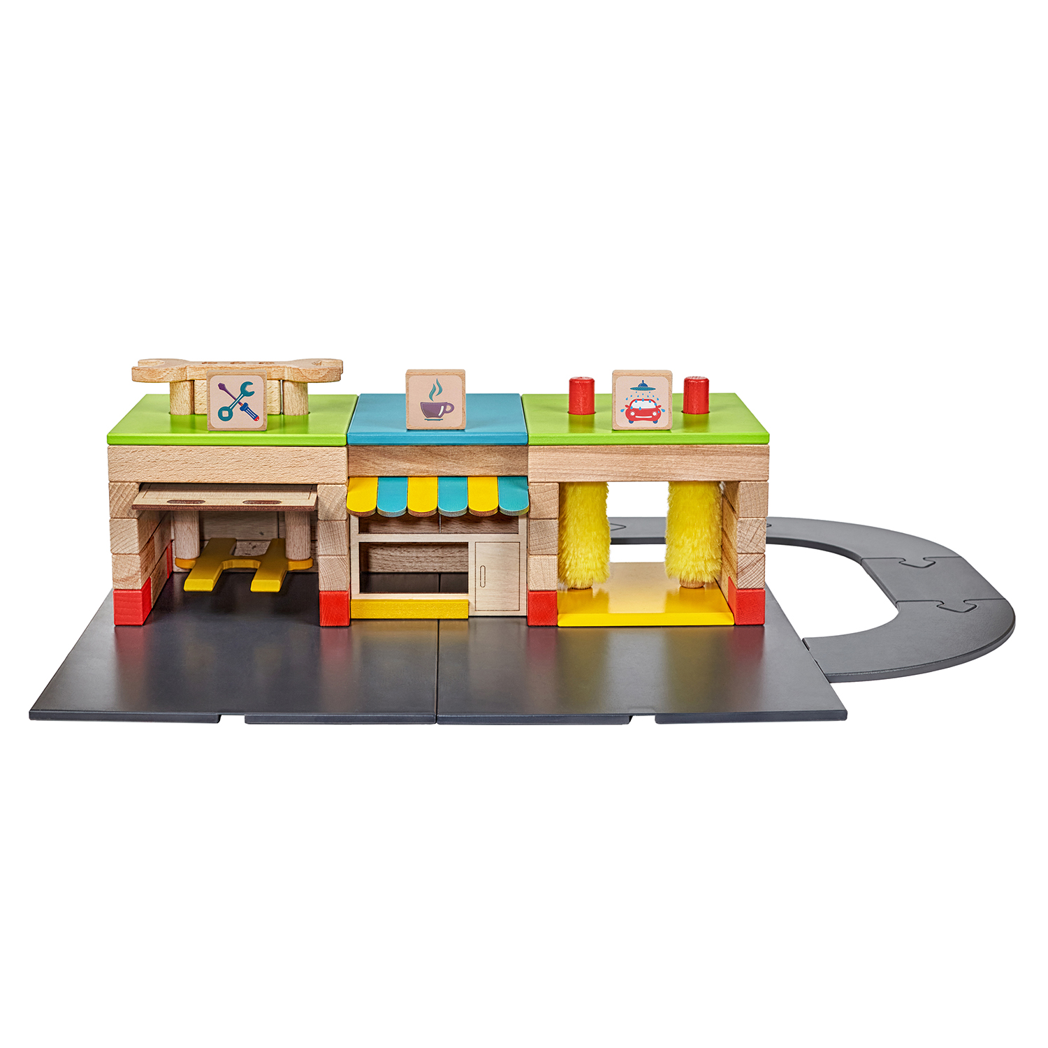 Конструктор WOOD BLOCKS Транспарк деревянный - фото 7