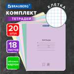 Тетрадь Brauberg клетка 18 лист. 20 шт.