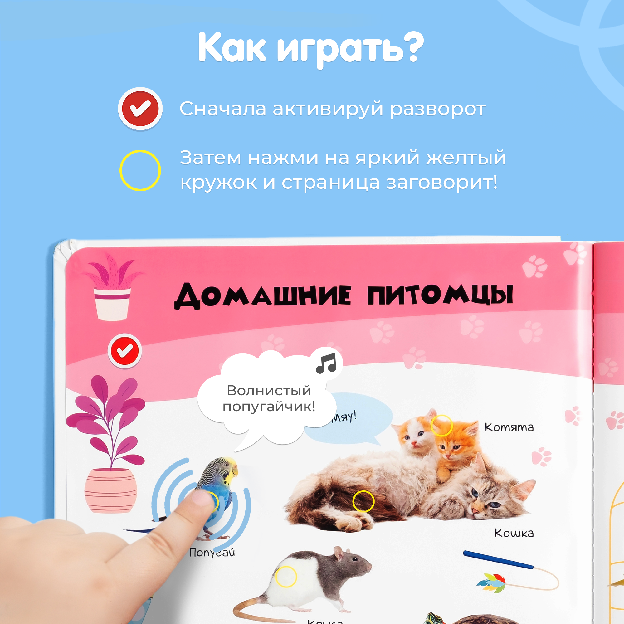 Говорящая книга Нажималка BertToys Транспорт + Животные большая - фото 4