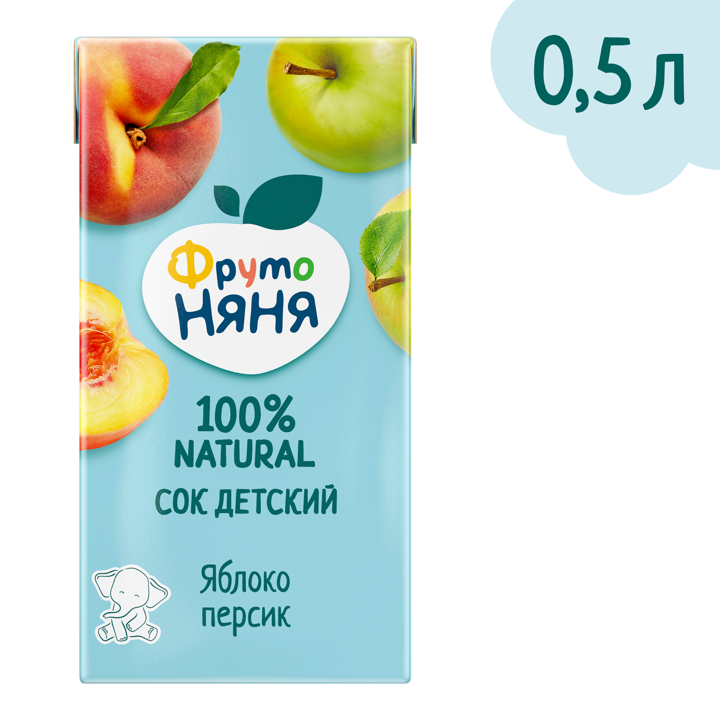 Сок ФрутоНяня Яблоко-персик с 3 лет 0.5 л - фото 1