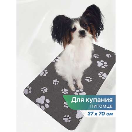 Коврик для ванны VILINA c присосками для животных 37х70 см. графит