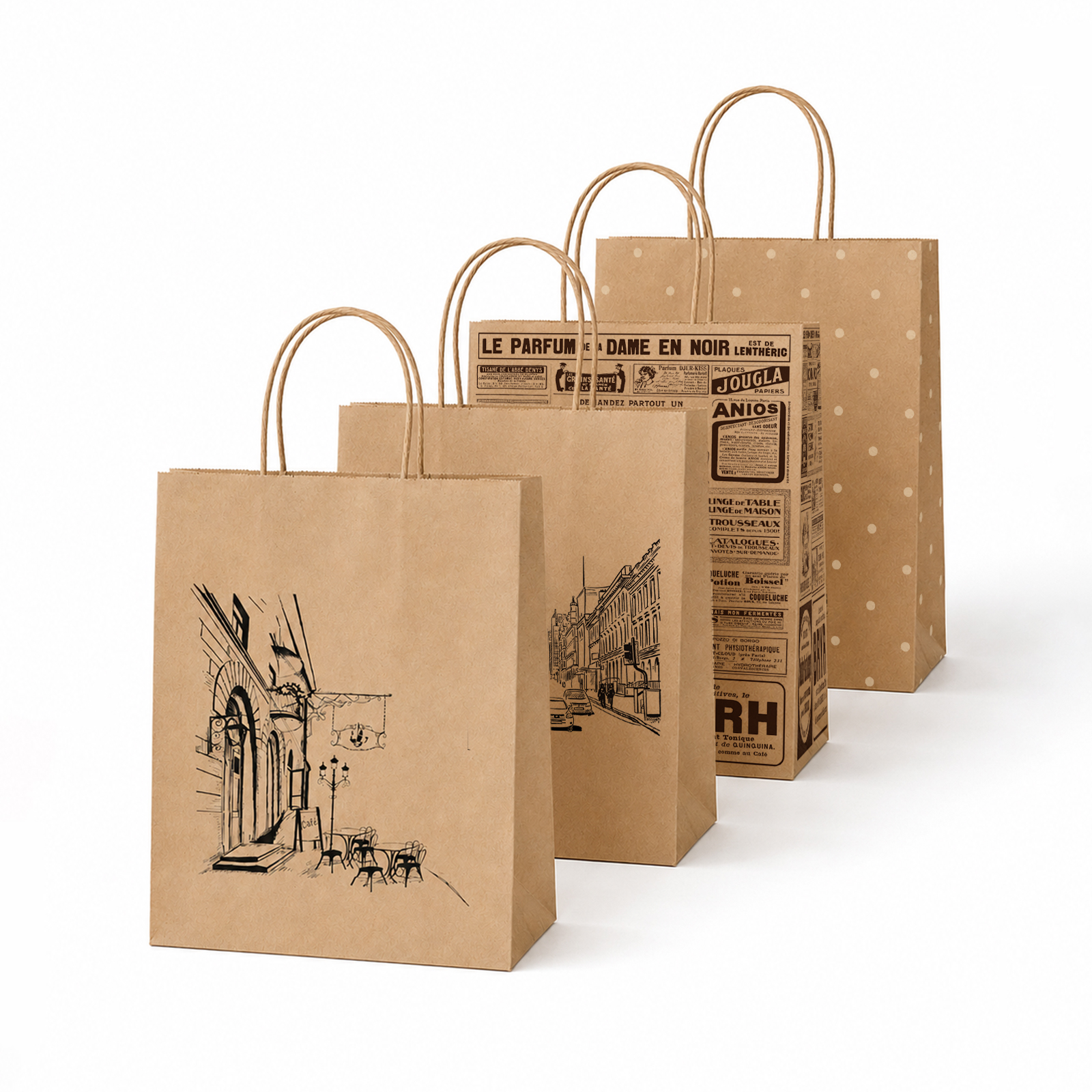 Пакеты бумажные крафтовые Gift Mania для упаковки подарков Стиль 4 шт 32 х 24 х 10,5 см - фото 5