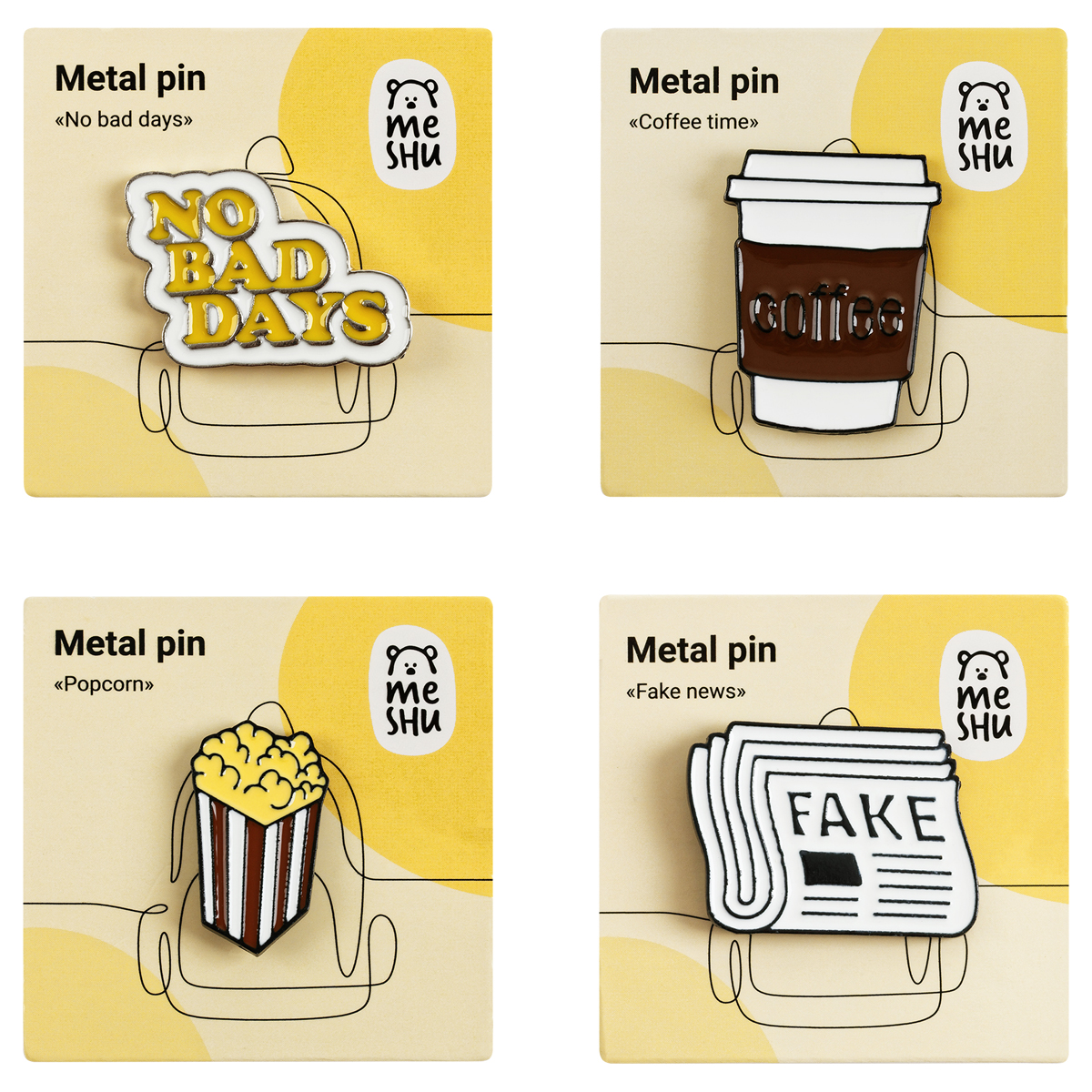 Значок Meshu No bad days 4 шт. - фото 2