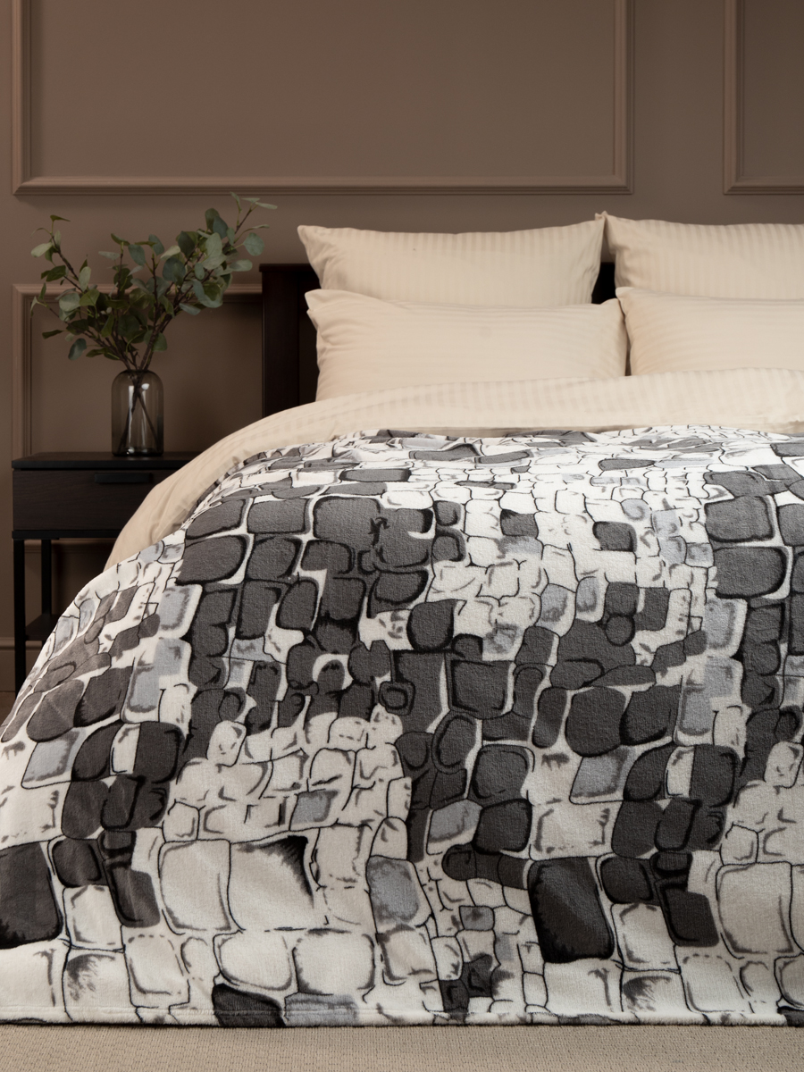 Плед TexRepublic Камешки 140 x 200 см велсофт - фото 1