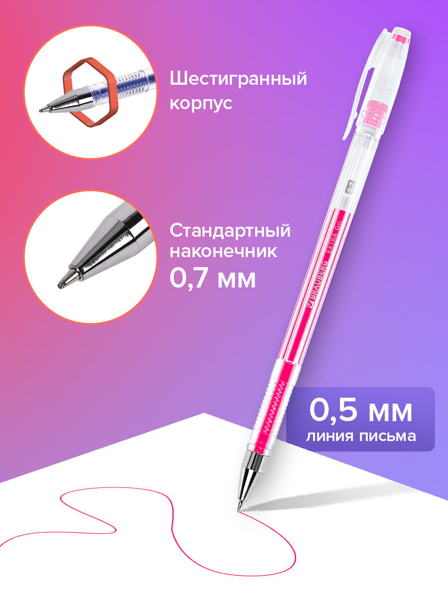Ручка гелевая Brauberg 12 шт. - фото 3
