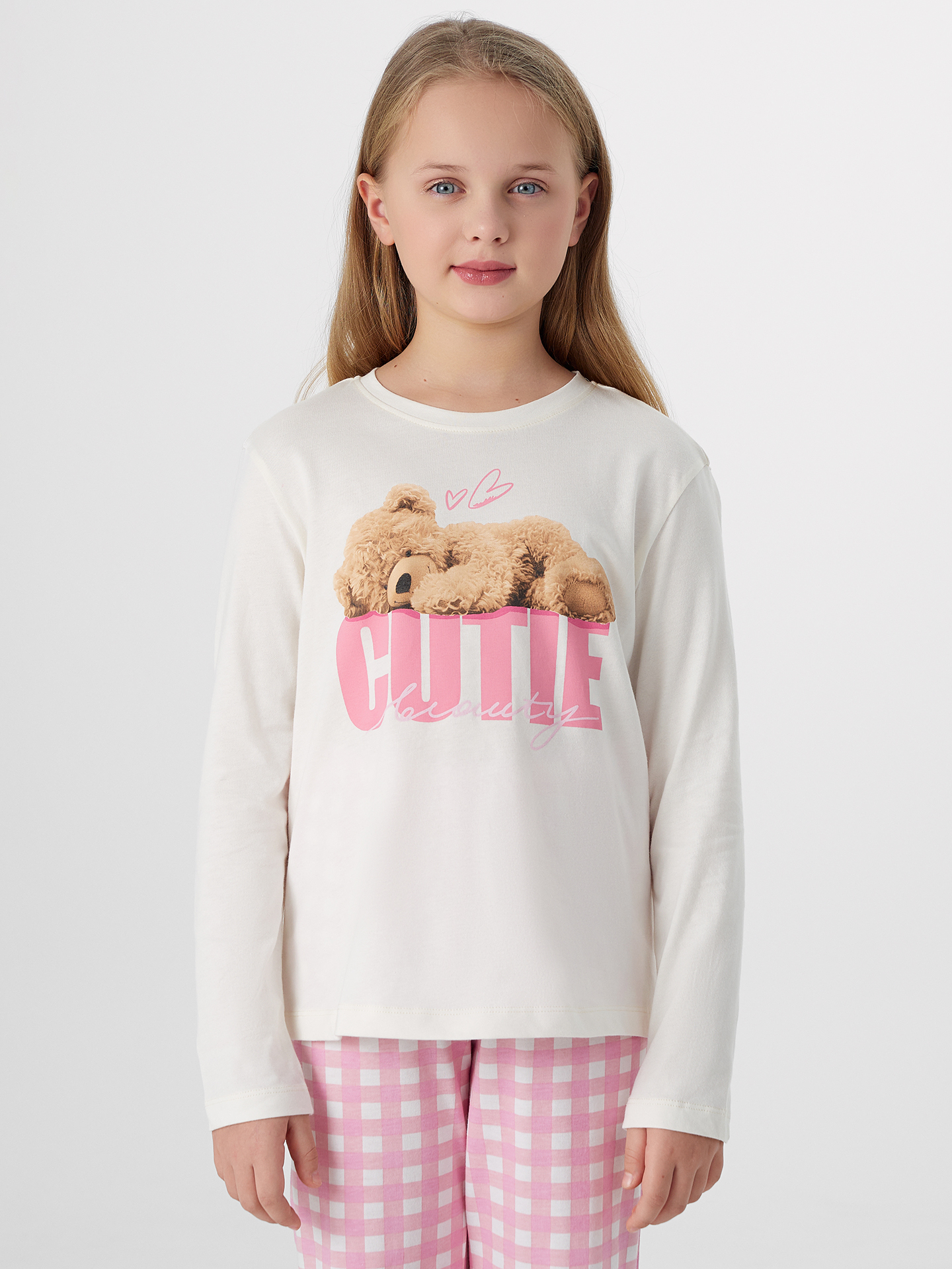 Пижама Mark Formelle (Марк Формэль) 567755/св.молочный +бело -розовая клетка - фото 3