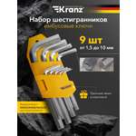 Набор ключей имбусовых Kranz Hex 1.5-10 мм 9 штук