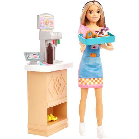 Кукла модельная Barbie Моя первая работа закусочная