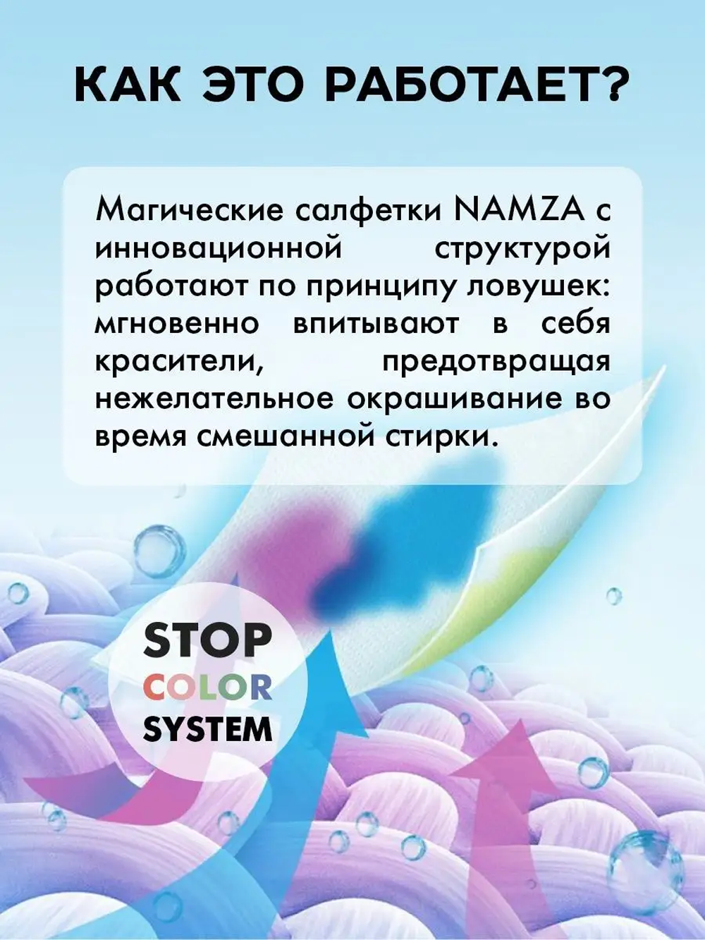 Салфетки для стирки NAMZA Ловушки цвета 25 шт. - фото 8