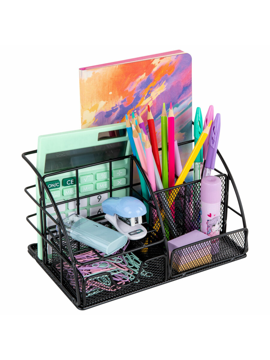 Органайзер для косметики и канцелярии MONTE VITA металлический настольный 5 секций - фото 6