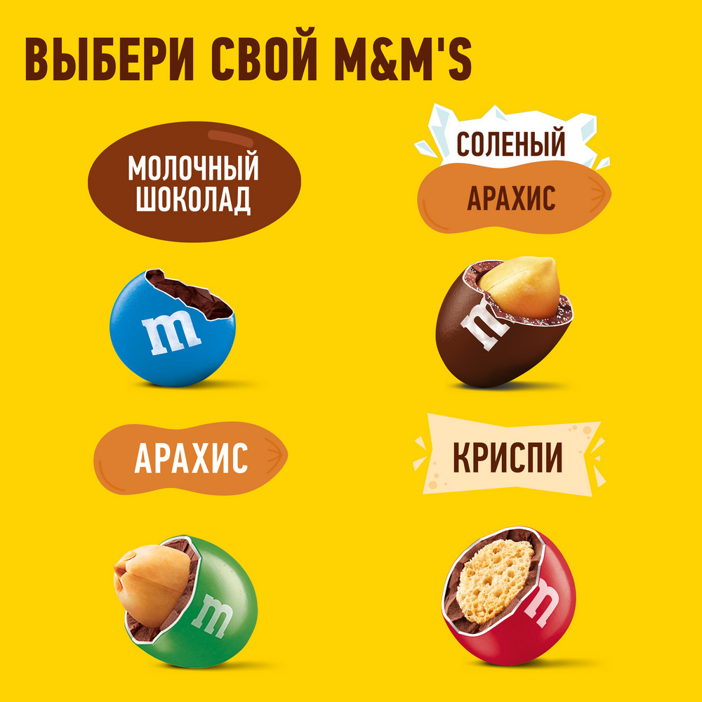 Конфеты драже M&Ms с арахисом и молочным шоколадом 45г - фото 8
