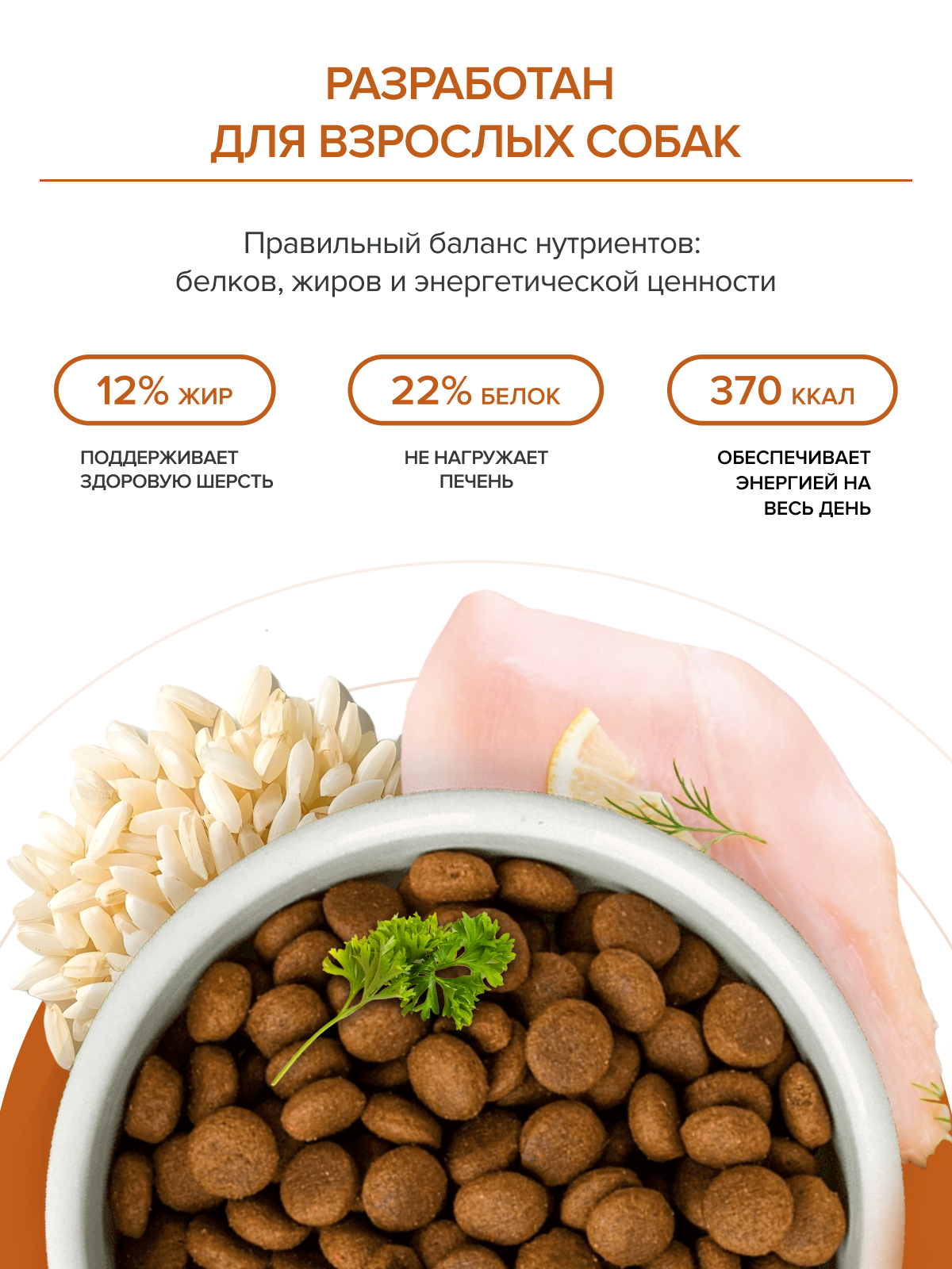 Корм для взрослых собак DOCTRINE сухой с индейкой и рисом 3 кг - фото 3