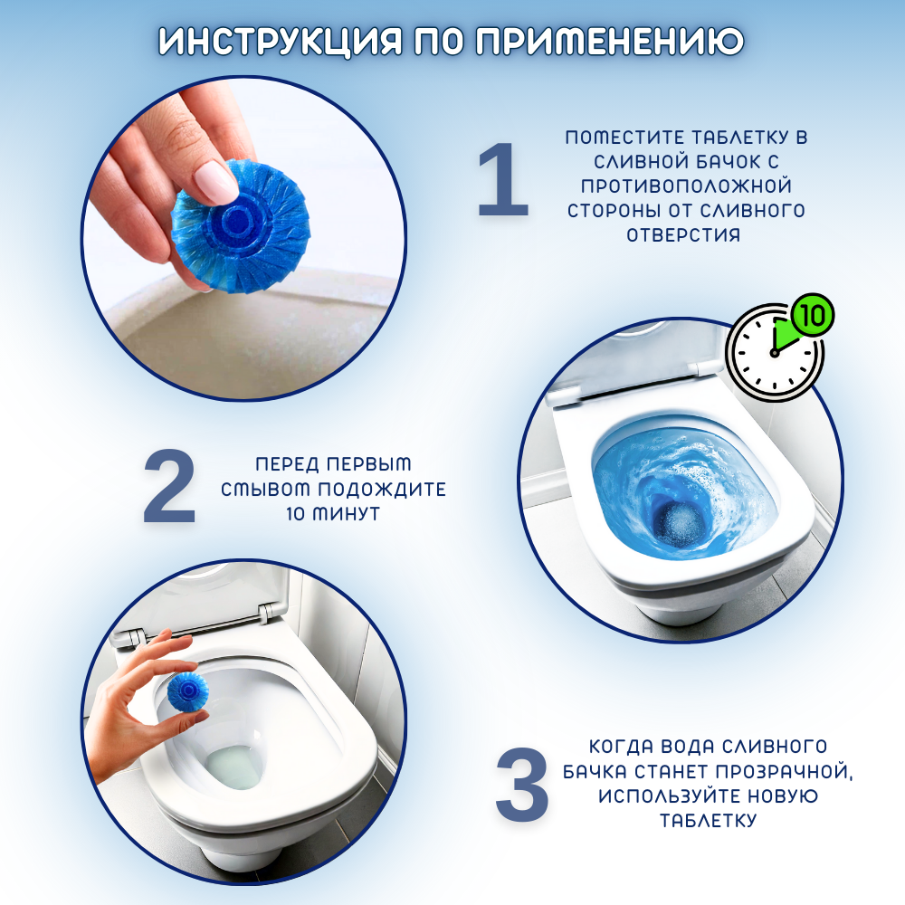 Таблетка для бачка унитаза чистящие Laboratory KATRIN Sep Океан 12 шт * 50г - фото 2