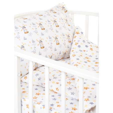 Комплект постельного белья Lemony kids в овальную кроватку Geese Белый 3 предмета