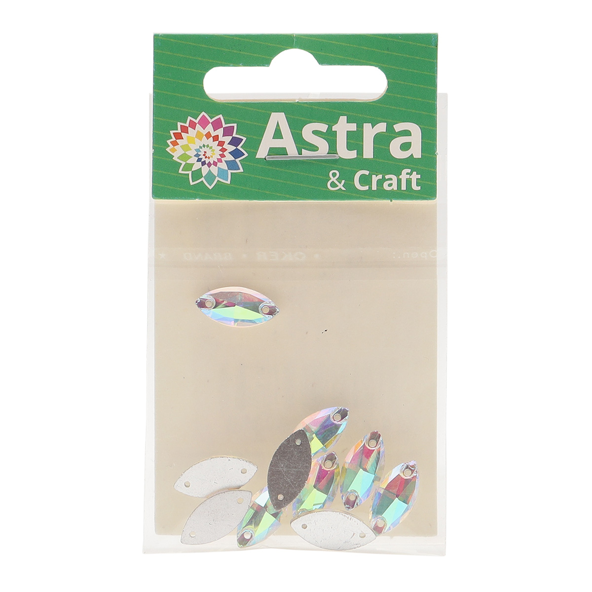 Набор для творчества Astra Craft аппликация Стразы пришивные 7х15 мм 10 шт - фото 2