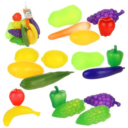 Игровой набор Veld Co тележки и корзинки, прилавок, касса, продукты