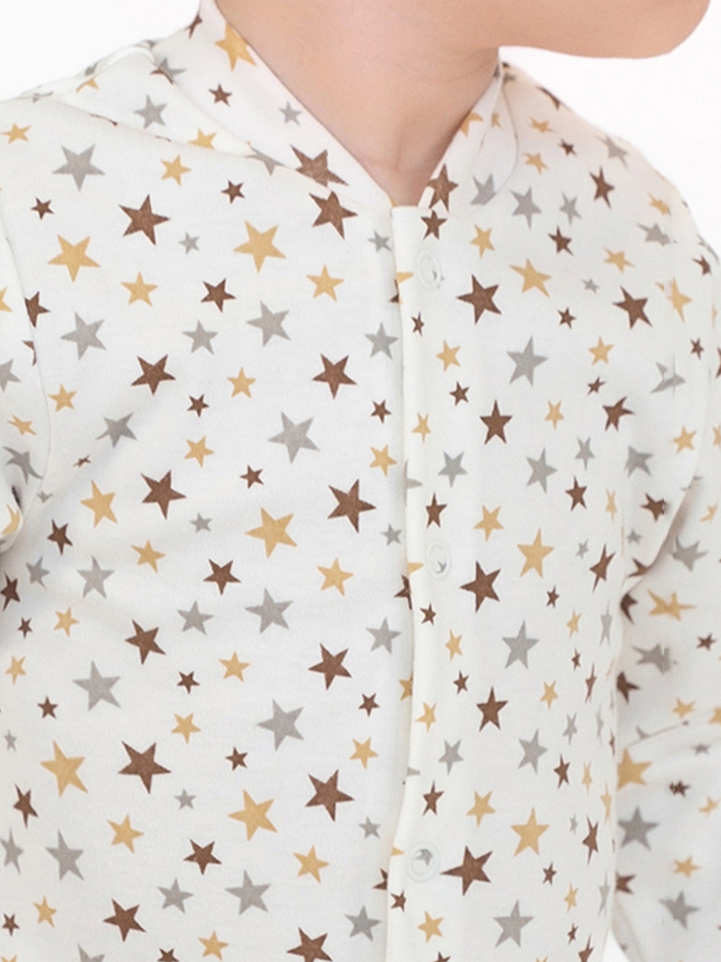 Комбинезон Утенок 262/1 молочный звезды бежевые - фото 3