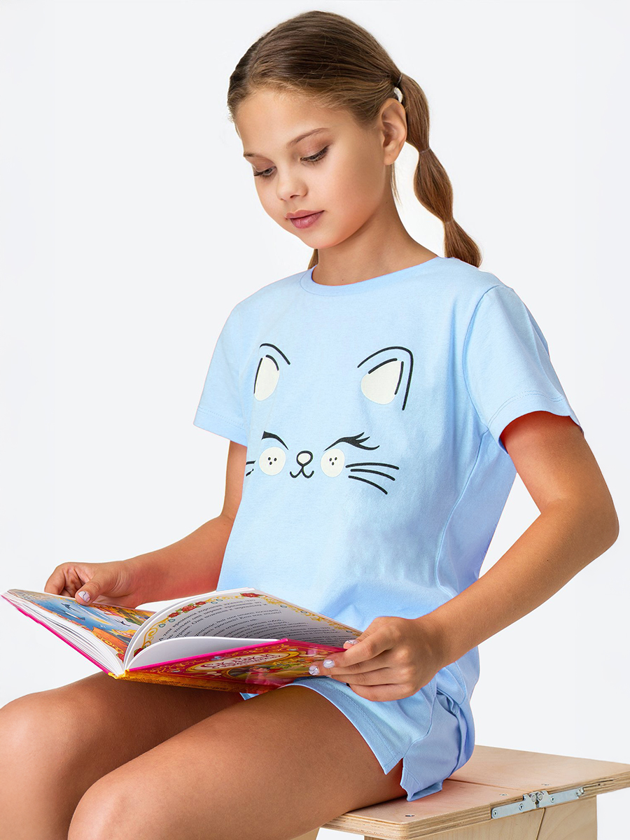 Пижама HappyFox HF9148голубой - фото 7