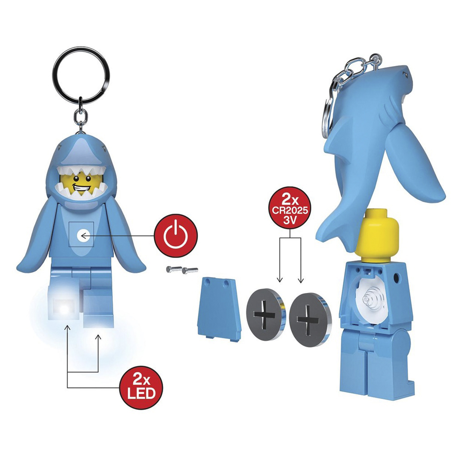 Брелок-фонарик LEGO Shark Suit Guy - фото 10