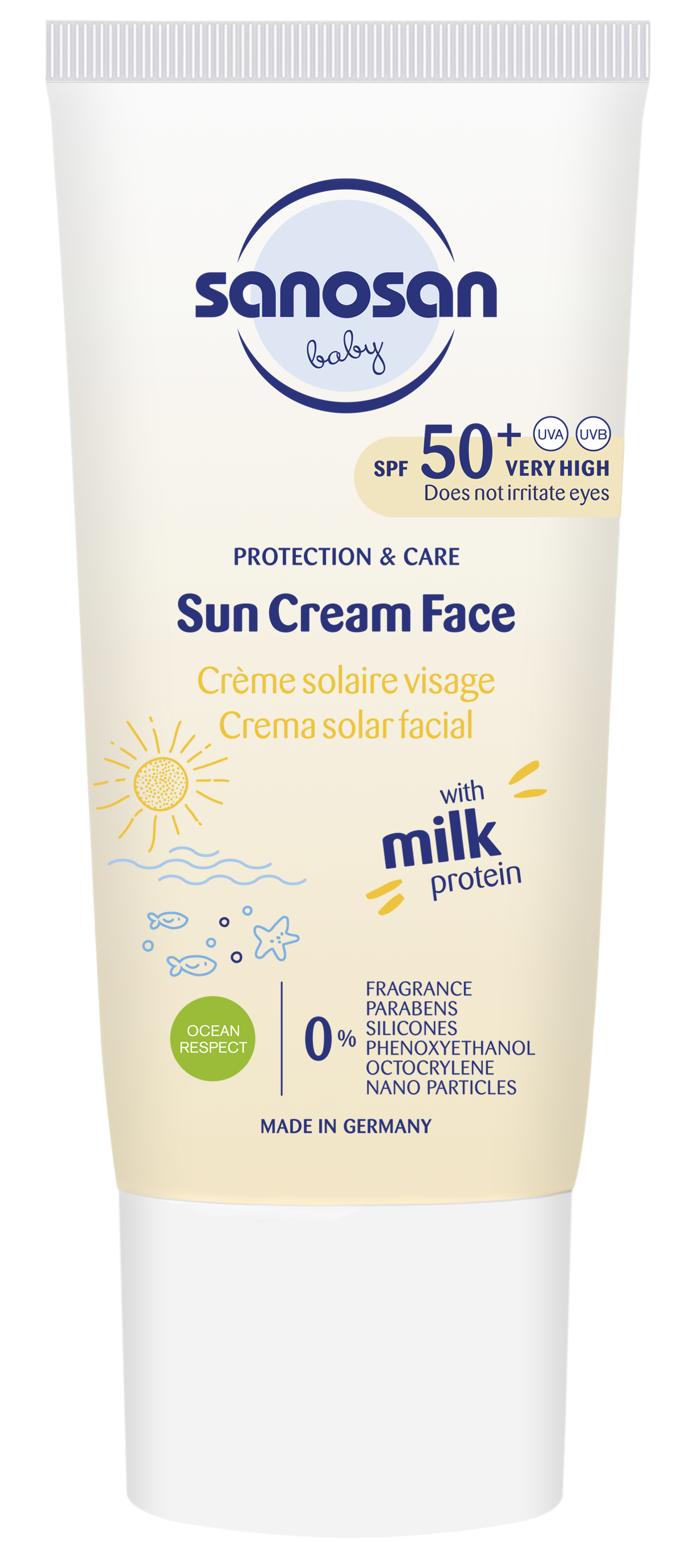 Крем солнцезащитный Sanosan baby SPF50+ 0+ 30мл - фото 2