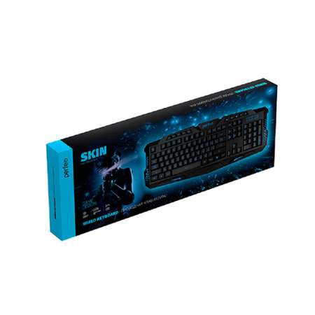 Клавиатура проводная Perfeo SKIN Game Design Multimedia подсветка USB чёрная