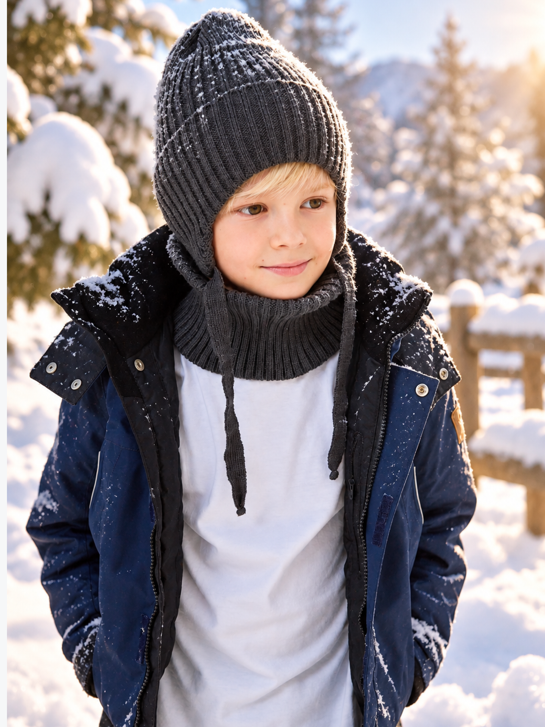 Шапка и снуд NYCkids NYC-H-56-zaviazki-DgreyB - фото 8