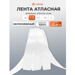 Лента Айрис атласная упаковочная флористическая 1.2 см 22.86 м 001 белоснежный
