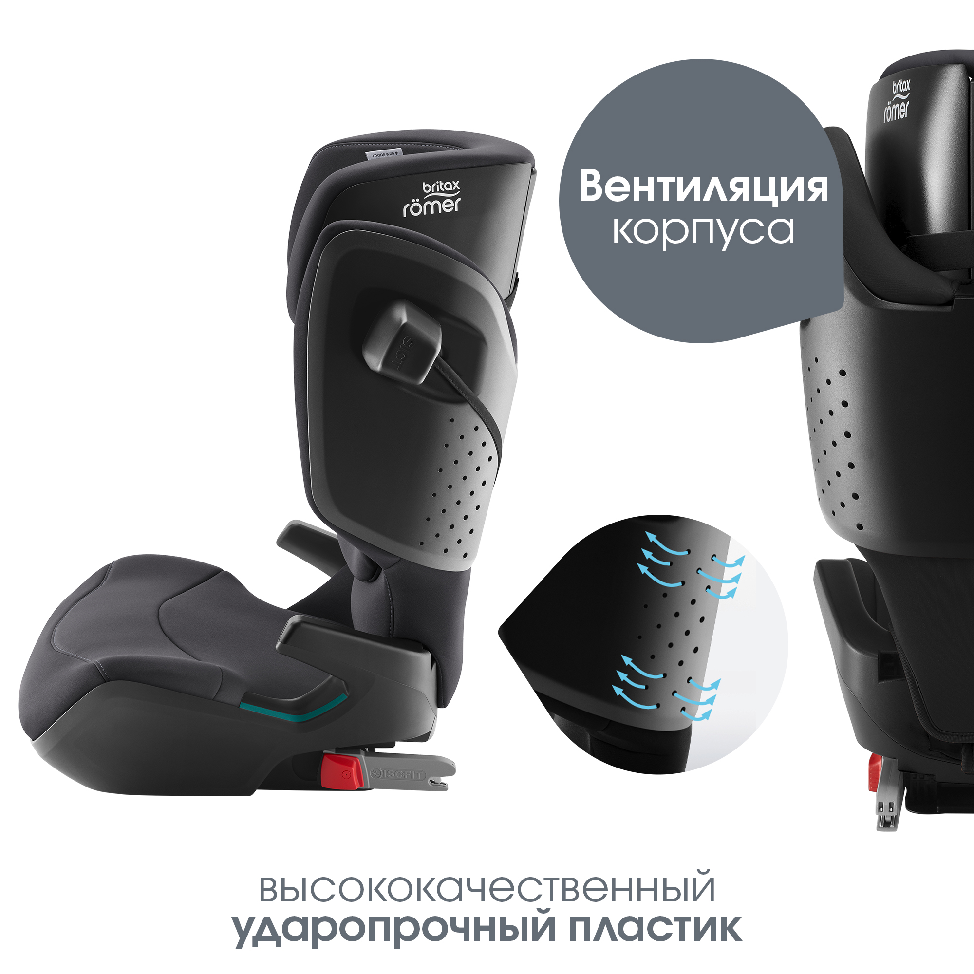 Автокресло Britax Roemer Kidfix PRO i-SIZE Isofix 2/3 (15-36 кг) серый - фото 10