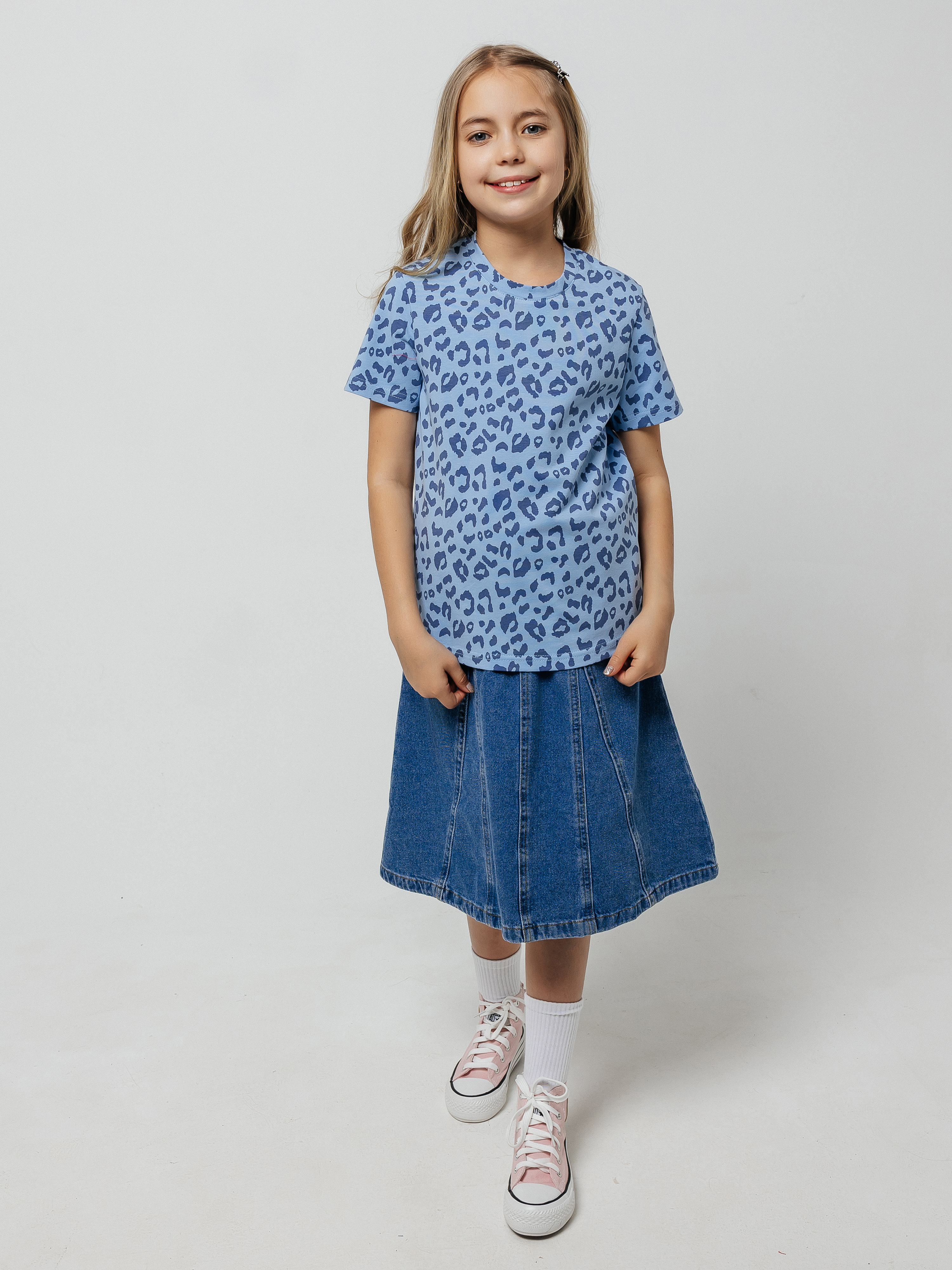 Футболка Селтекс Ю_ФК34 голубой леопард - фото 11