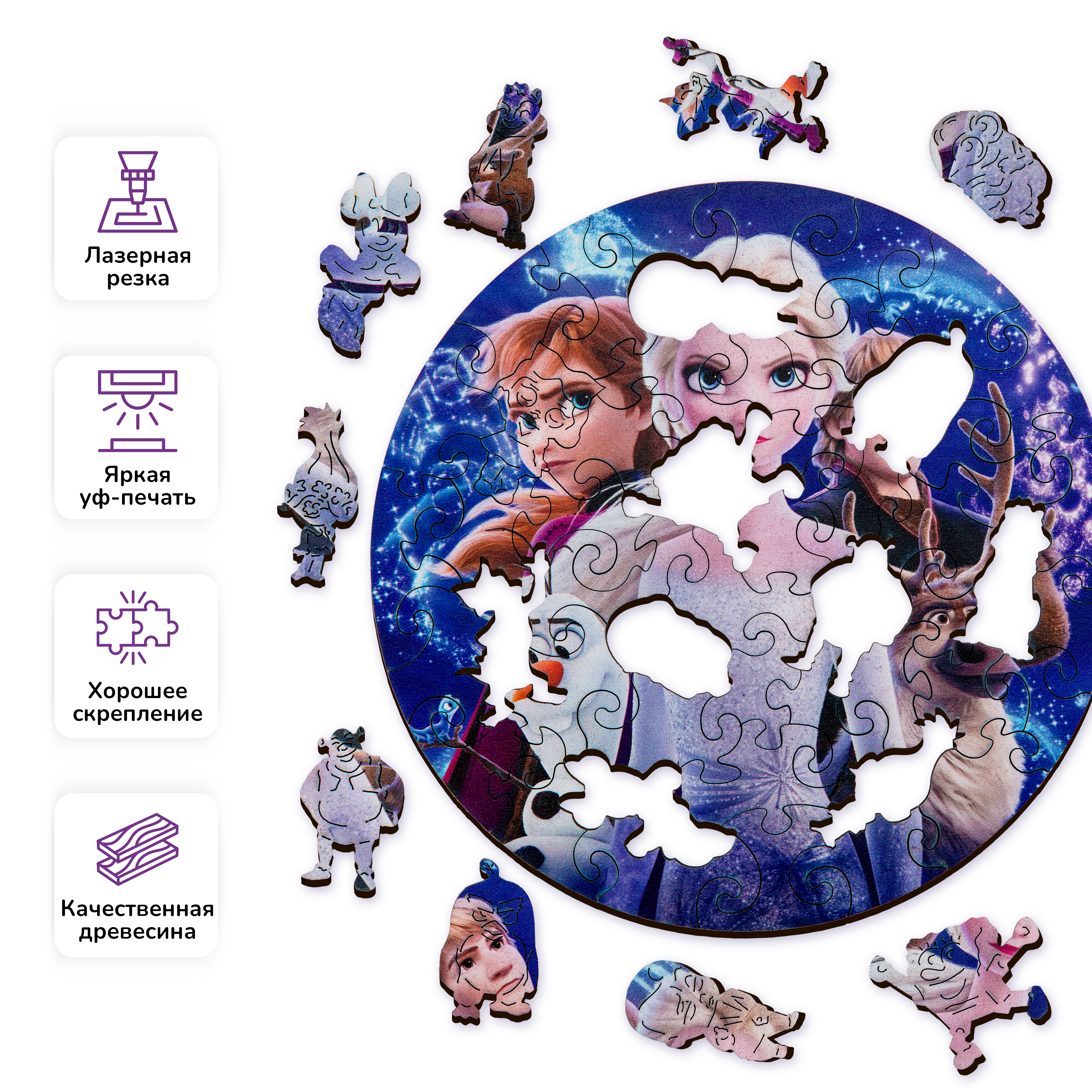 Пазл Active Puzzles Холодное сердце деревянный - фото 2