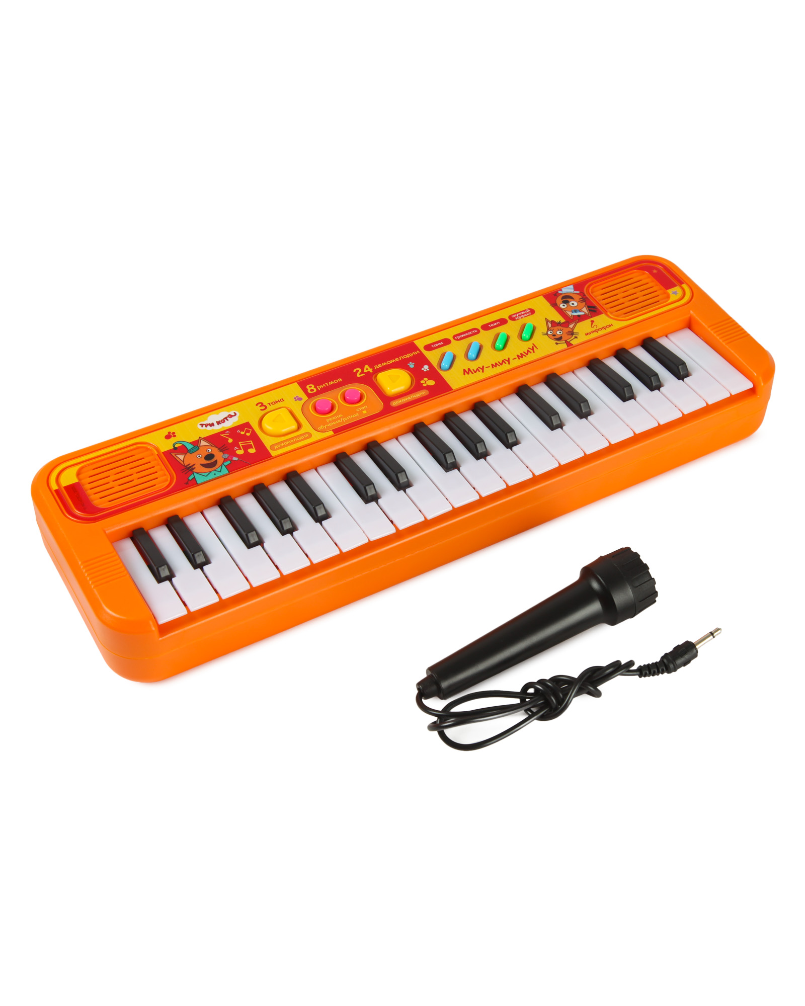 Изображение товара Музыкальный синтезатор Attivio Три кота с 37 клавишами для детей от 6 лет
