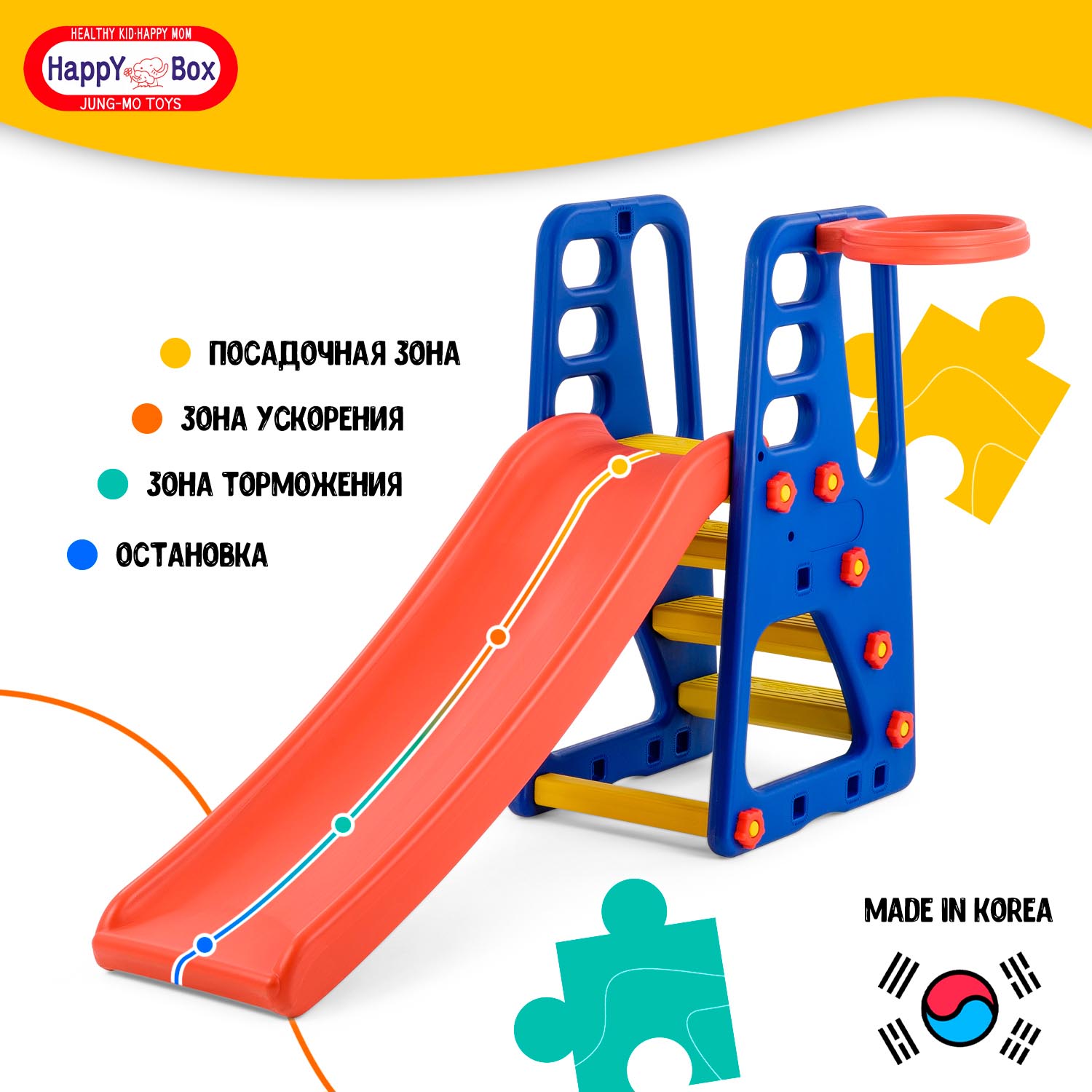 Детская горка Happy Box JM-705 разноцветный - фото 2