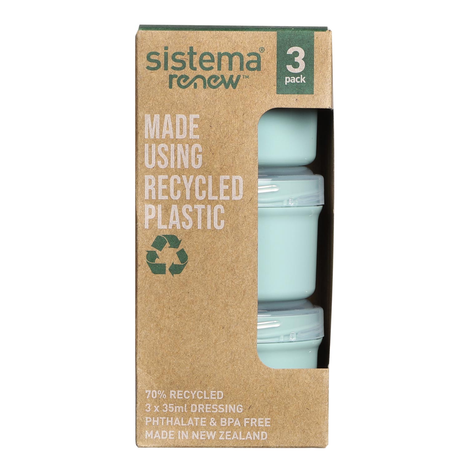 Изображение товара Набор контейнеров Sistema Renew 105 мл 3 шт экологически безопасных