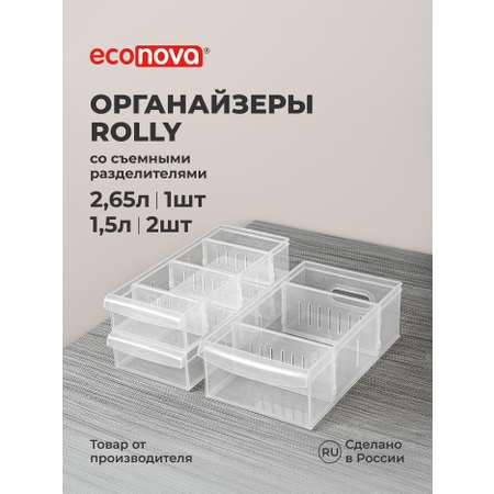 Набор органайзеров Econova для хранения 2,65л-1 шт., 1,5л-2шт