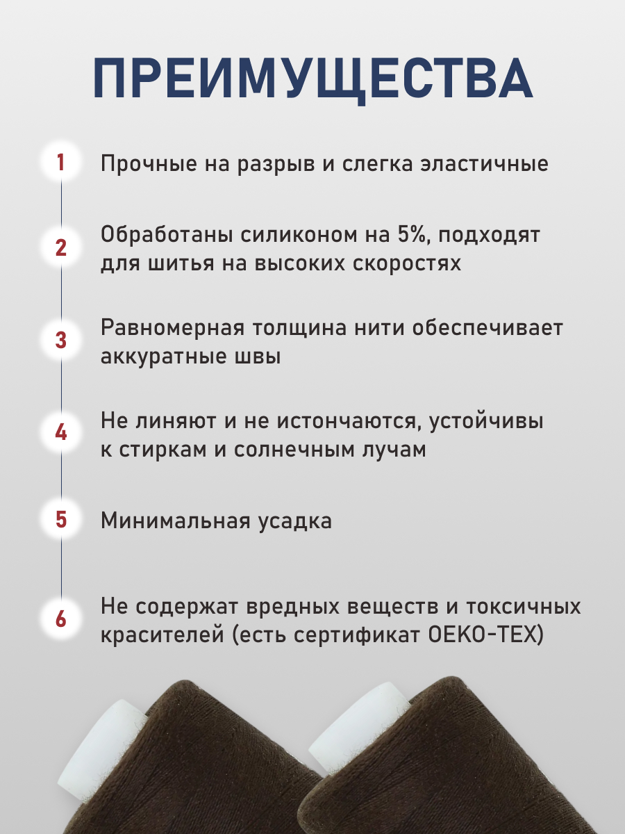 Нитки для шитья 40/2 Bestex 10шт цв 385 - фото 3