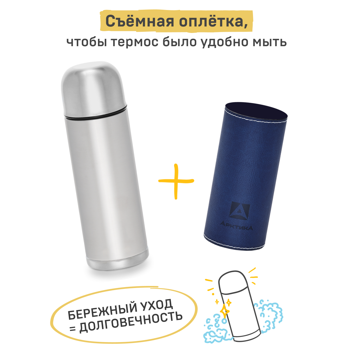 Термос Арктика с кнопкой 500 мл 108-500 синий - фото 6