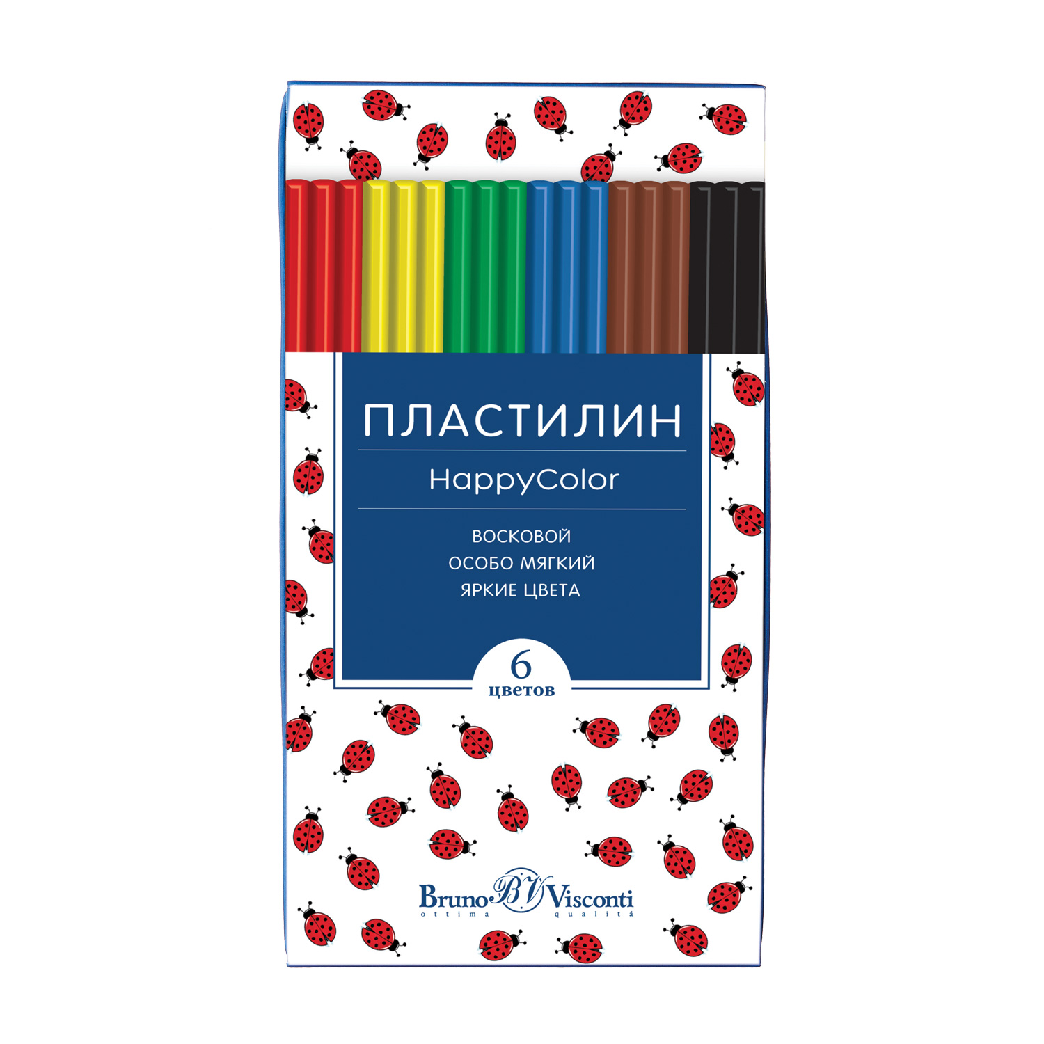 Пластилин Bruno Visconti восковой 6 цв. - фото 1